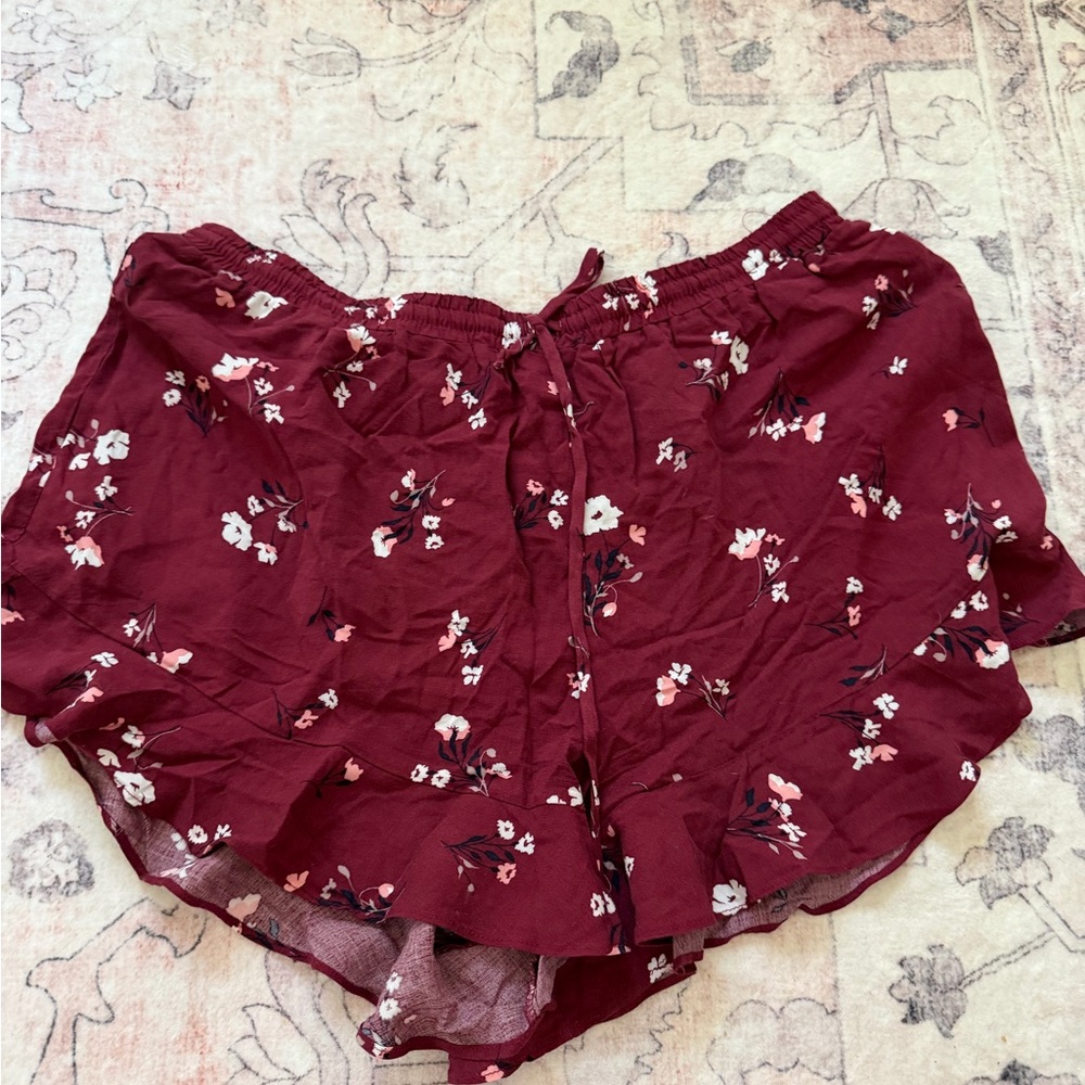 Target Burgundy Floral Off-Shoulder Blouse